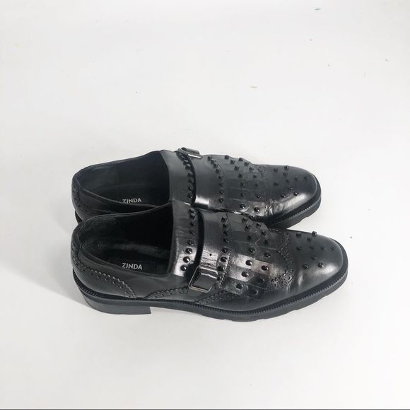 Zinda Studded Loafer Tassel Oxford Black Sz 39/9 - Picture 4 of 6